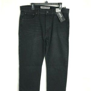Express Jeans Mens Size 36x34 classic Fit Kingston Straight Leg Black Distressed